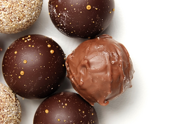 Chocolate truffles in three different flavors.