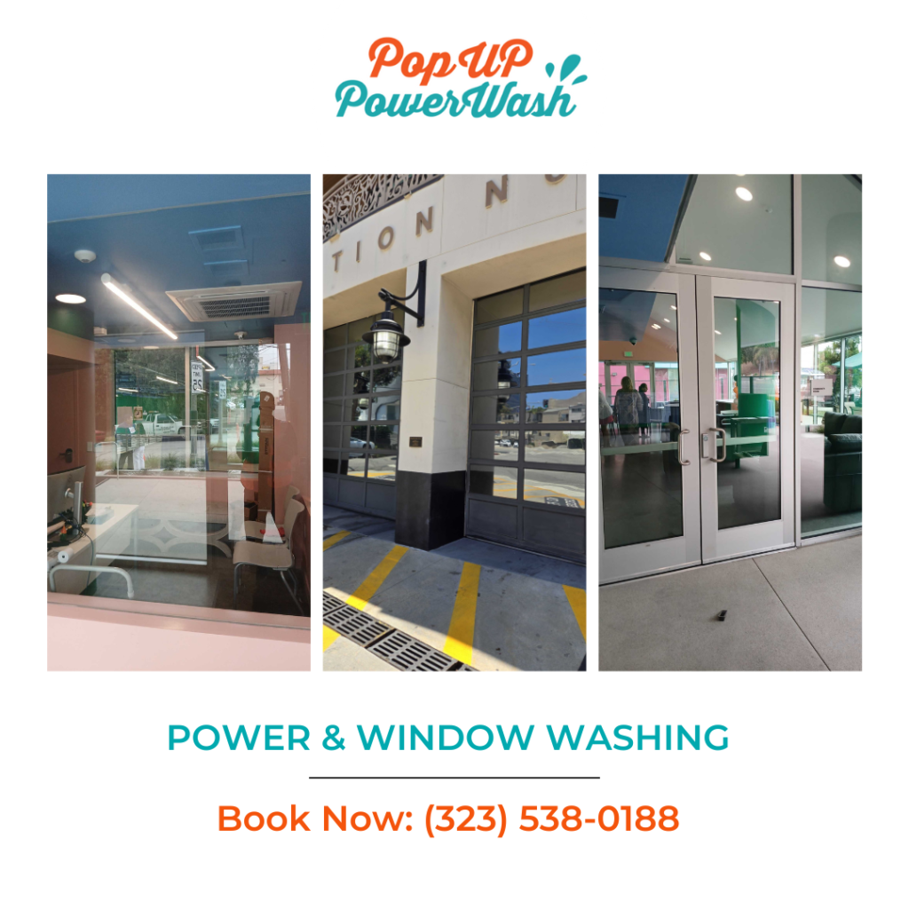 Power and window washing examples from PopUP PowerWash that can help get your stoop clean from poop.